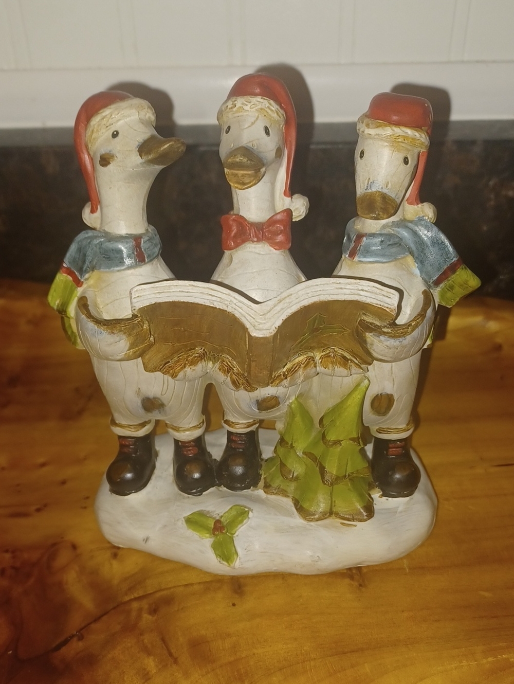 Vintage Tii Collections Christmas Duck Carolers Votive Candle Holder Resin Folk